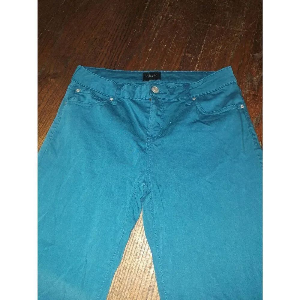 Size 11/30 Celebrity Pink Dark Teal Pants Everglade Jayden Skinny Pants - Picture 2 of 3